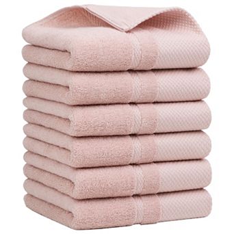6 pc 100% Cotton Hand Towel Set 14"x30",Soft and Absorbent Towels