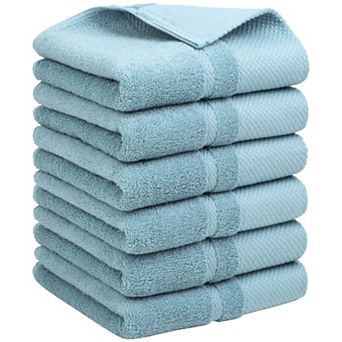 6 pc 100% Cotton Hand Towel Set 14"x30",Soft and Absorbent Towels