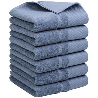 6 pc 100% Cotton Hand Towel Set 14"x30",Soft and Absorbent Towels