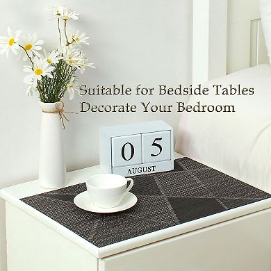 Placemats 4pcs Woven Non-slip Mats for Dining Table Black, 18"x12"