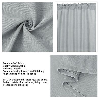 Elegant Blackout Curtains Rod Sliding Door Darkening Drapes