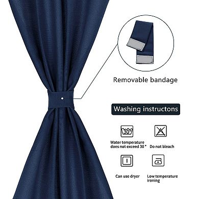 Elegant Blackout Curtains Rod Sliding Door Darkening Drapes