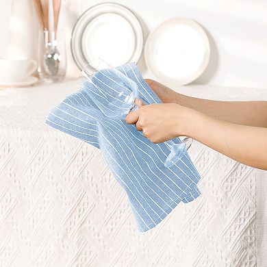 Striped Kitchen Dish Towels Tea Towels Highly Absorbent Durable Reversible 4 Pack 16*24in