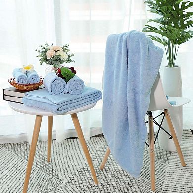 Super Soft And Absorbent Luxury 100% Cotton 6 Piece Bath Towel Set For Home Hotel Use