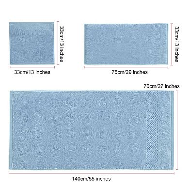 Super Soft And Absorbent Luxury 100% Cotton 6 Piece Bath Towel Set For Home Hotel Use