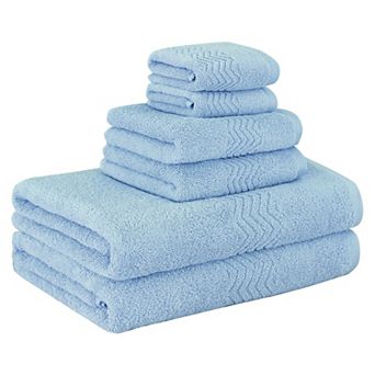 Super Soft And Absorbent Luxury 100% Cotton 6 pc Bath Towel Set For Home Hotel Use