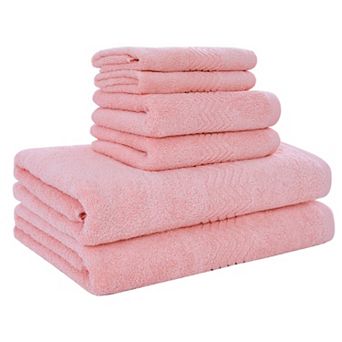 Super Soft And Absorbent Luxury 100% Cotton 6 pc Bath Towel Set For Home Hotel Use