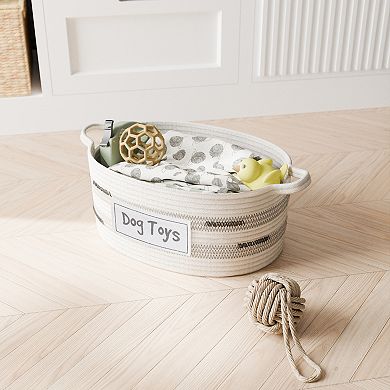 Zenna Home Zenna Pet Cotton Rope Oval Pet Toy and Storage Basket