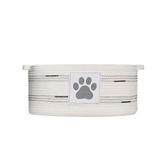 RGI Home Rope Oval Pet Toy and Storage Basket with Paw Print Patch