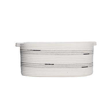 Zenna Home Zenna Pet Rope Oval Pet Toy and Storage Basket with Paw Print Patch