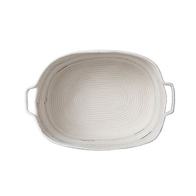 Zenna Home Zenna Pet Rope Oval Pet Toy and Storage Basket with Paw Print Patch