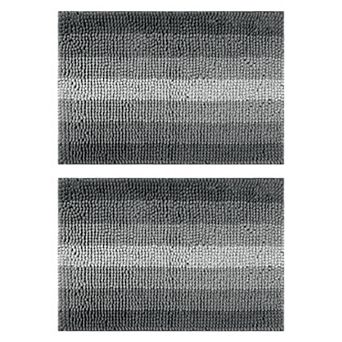 Striped Non-slip Plush Shaggy Bath Carpet Bath Mats For Bathroom Floor 16" X 24"