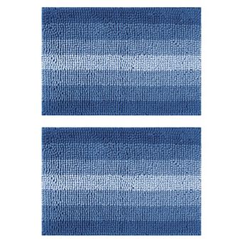 Striped Non-slip Plush Shaggy Bath Carpet Bath Mats For Bathroom Floor 16" X 24"