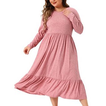 Plus Size Dress For Women Casual V Neck Tiered Beach A-line Dresses With Pockets