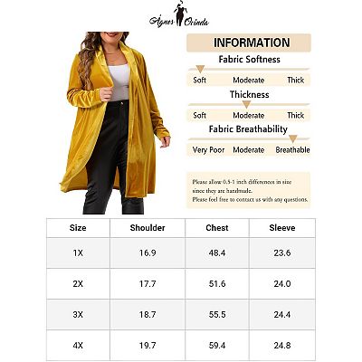 Women s Plus Size Cardigan Open Front Lightweight Long Sweaters Velvet Blazer Jackets