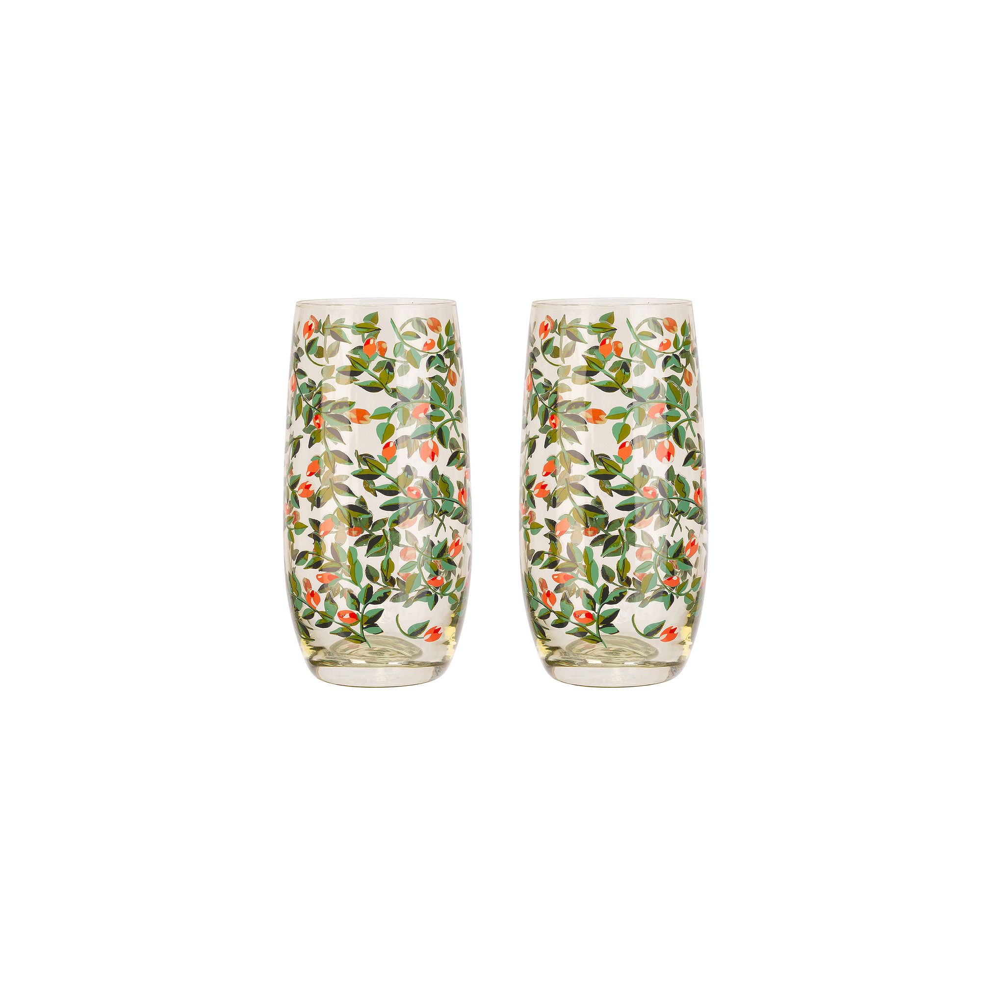 Cath Kidston Dolly Rose 2-pc. Highball Glass Set, Green