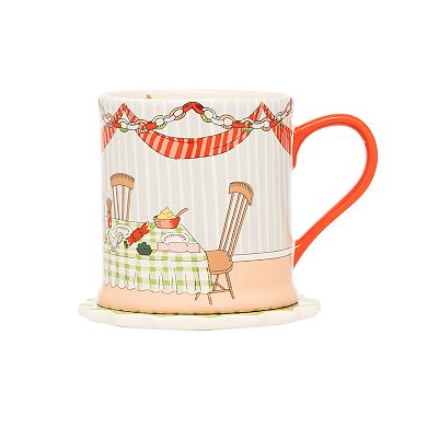 Cath Kidston Christmas Table Mug & Coaster Set
