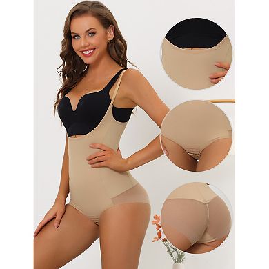 2packs Women's Mesh Tummy Control Slimming Sculpting Adjustable Straps Open Bust Full Shapewear