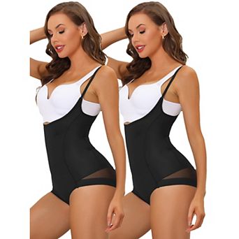 2packs Women's Mesh Tummy Control Slimming Sculpting Adjustable Straps Open Bust Full Shapewear
