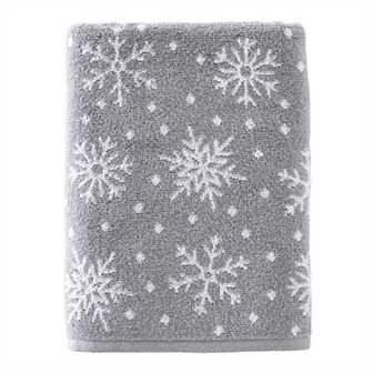 SKL Home Scattered Snowflakes Bath Towel