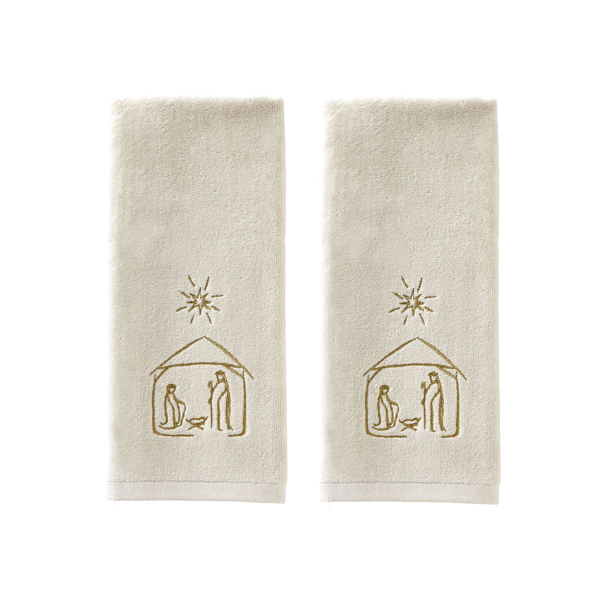 SKL Home Nativity Embellished 2-Piece Hand Towel Set, Multi