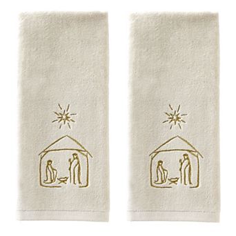 SKL Home Nativity Embellished 2 pc Hand Towel Set