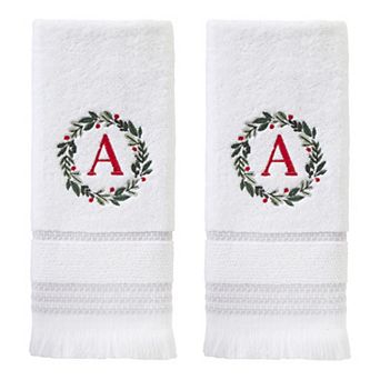 SKL Home Wreath Monogram Hand Towel