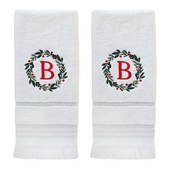 SKL Home Wreath Monogram Hand Towel