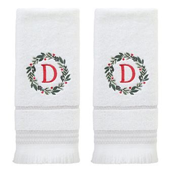 SKL Home Wreath Monogram Hand Towel