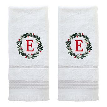 SKL Home Wreath Monogram Hand Towel