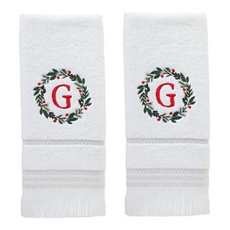 SKL Home Wreath Monogram Hand Towel