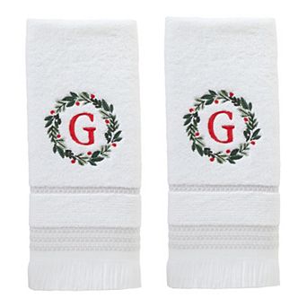 SKL Home Wreath Monogram Hand Towel