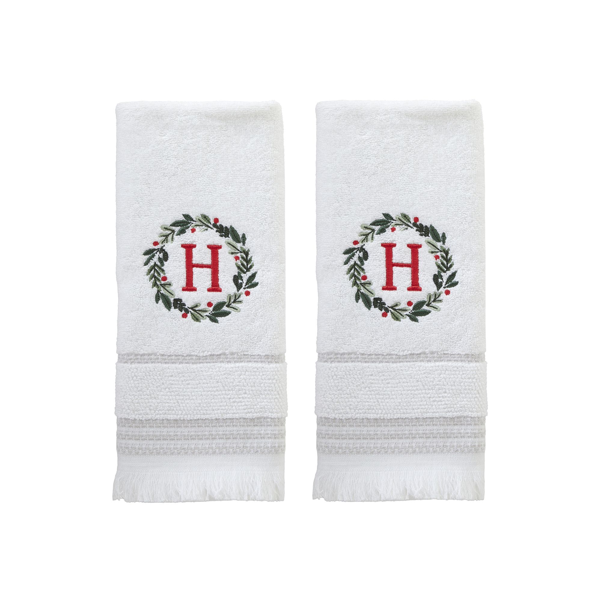 SKL Home Wreath Monogram Hand Towel