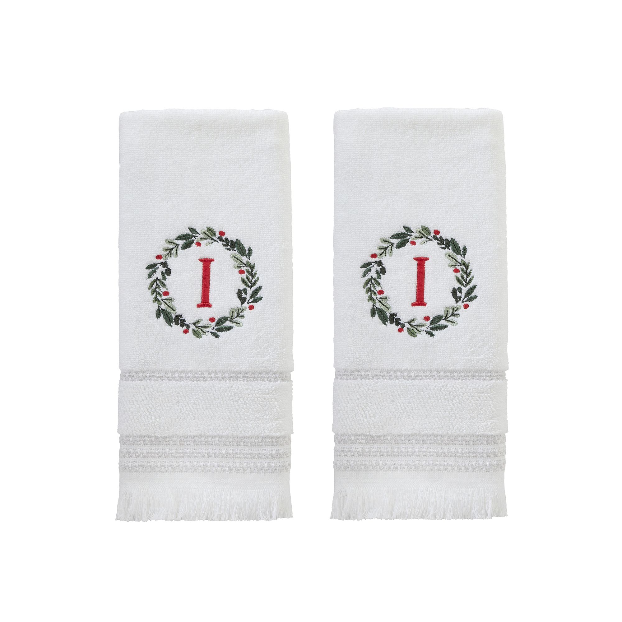SKL Home Wreath Monogram Hand Towel, I