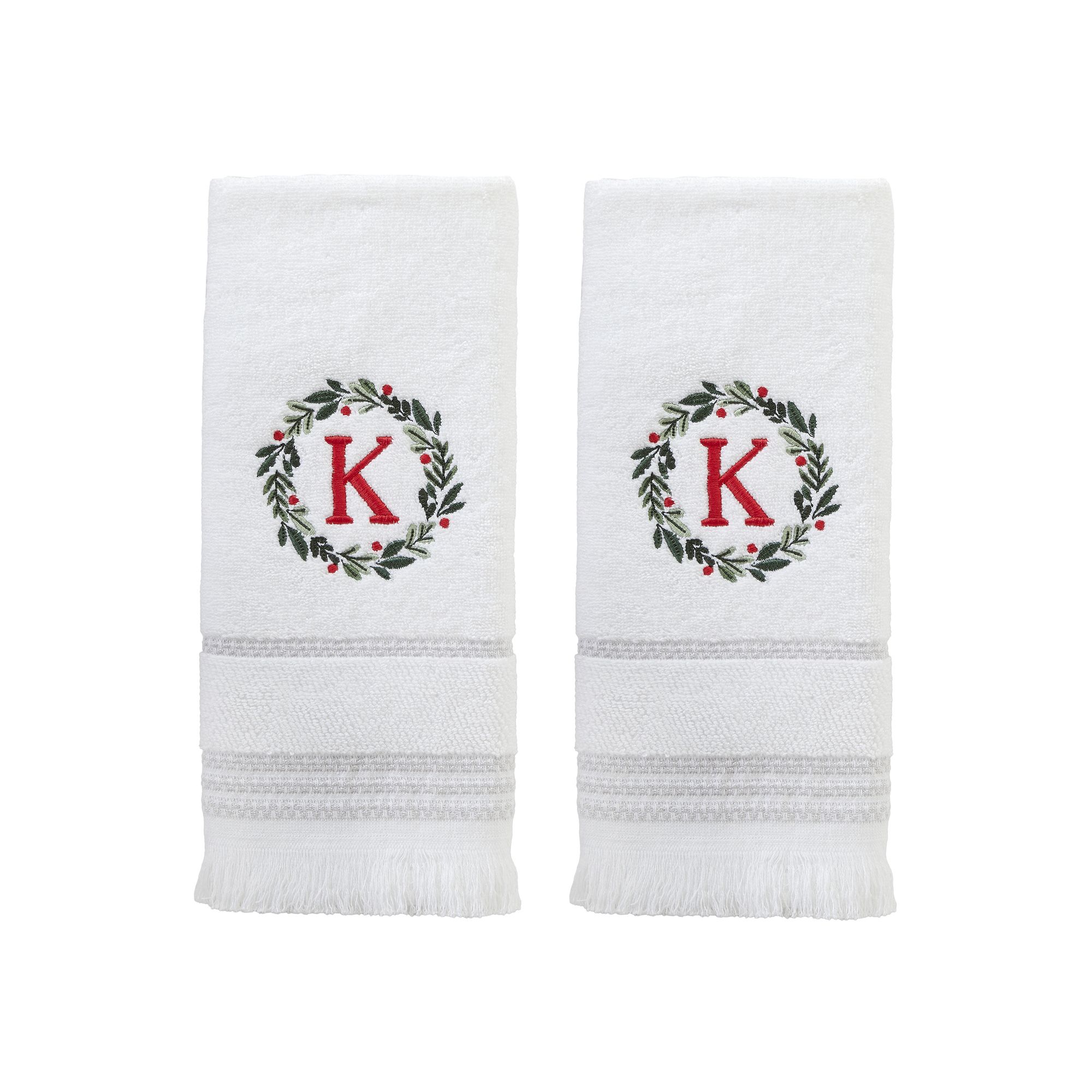 SKL Home Wreath Monogram Hand Towel