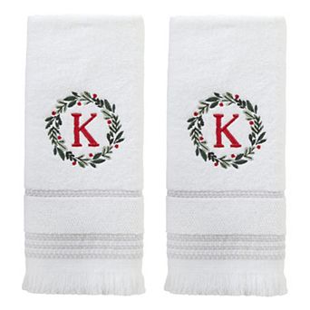 SKL Home Wreath Monogram Hand Towel
