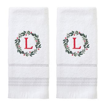 SKL Home Wreath Monogram Hand Towel