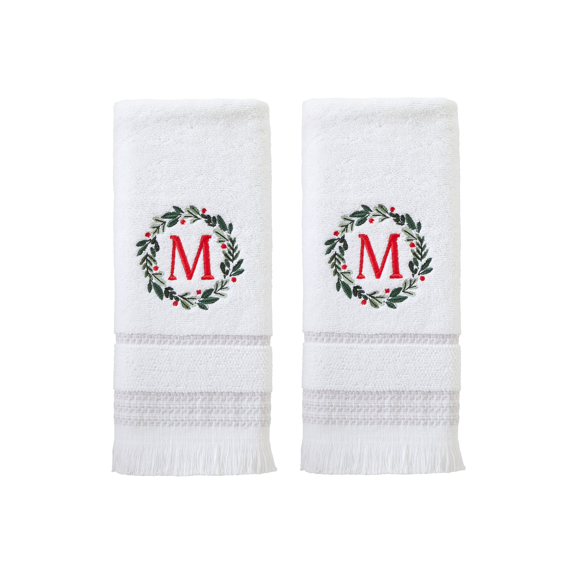 SKL Home Wreath Monogram Hand Towel