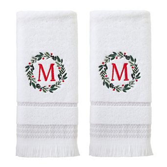 SKL Home Wreath Monogram Hand Towel