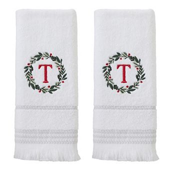SKL Home Wreath Monogram Hand Towel