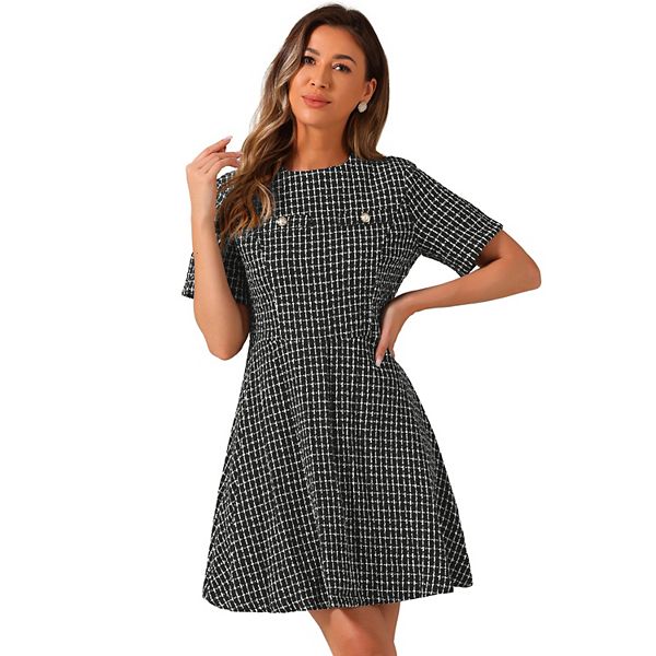 Mittoshop Tassel Tie Plaid Gauze Short Sleeve Mini Dress
