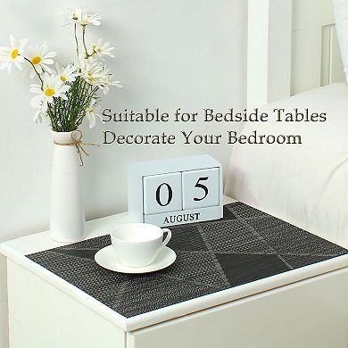 Washable Placemats Non-slip Insulation Mats Black, 6pcs 18"x12"