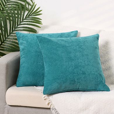 4pcs Chenille Solid Color Couch Home Decoration Throw Pillow Covers 18" X 18", 20" X 20"