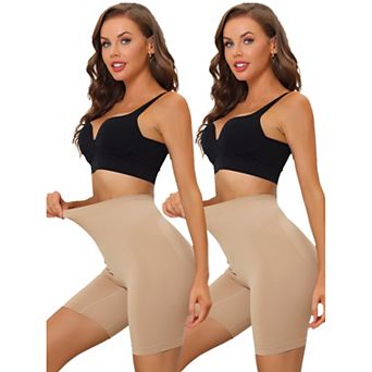 2packs Women's High Waisted Shapewear Slip Shorts Slimming Tummy Control Knickers Panties