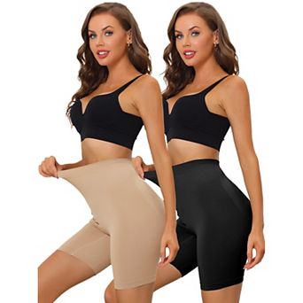 2packs Women's High Waisted Shapewear Slip Shorts Slimming Tummy Control Knickers Panties