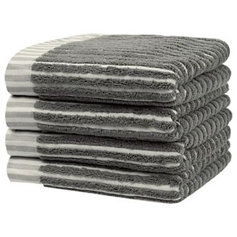 Striped Hand Towels Soft Absorbent Quick Drying Towel Sets For Home, Hotel 4 Pack