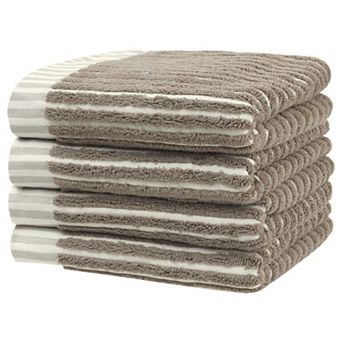 Striped Hand Towels Soft Absorbent Quick Drying Towel Sets For Home, Hotel 4 Pack