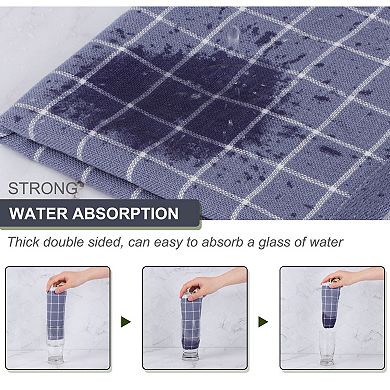 Kitchen Towels, 100% Cotton Set Of 6 Plaid Pattern Absorbent Drying Dish Towels For Kitchen Cooking