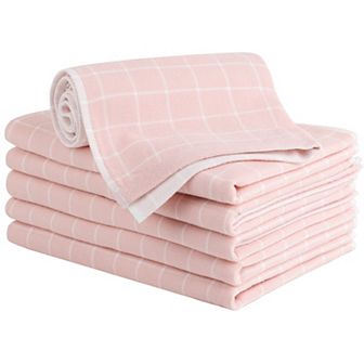 Kitchen Towels, 100% Cotton Set Of 6 Plaid Pattern Absorbent Drying Dish Towels For Kitchen Cooking