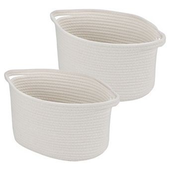 Storage Basket Bin Set Woven Storage Basket Sturdy Cotton Rode Container With Handles